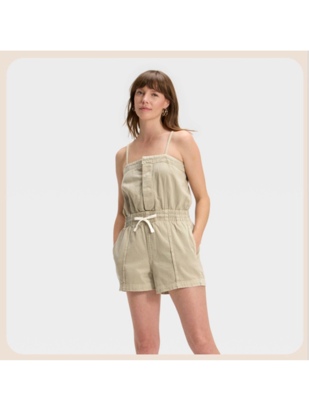Women's Universal Thread Khaki Romper XS